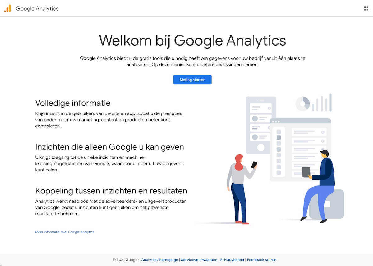 Welkom bij Google Analytics